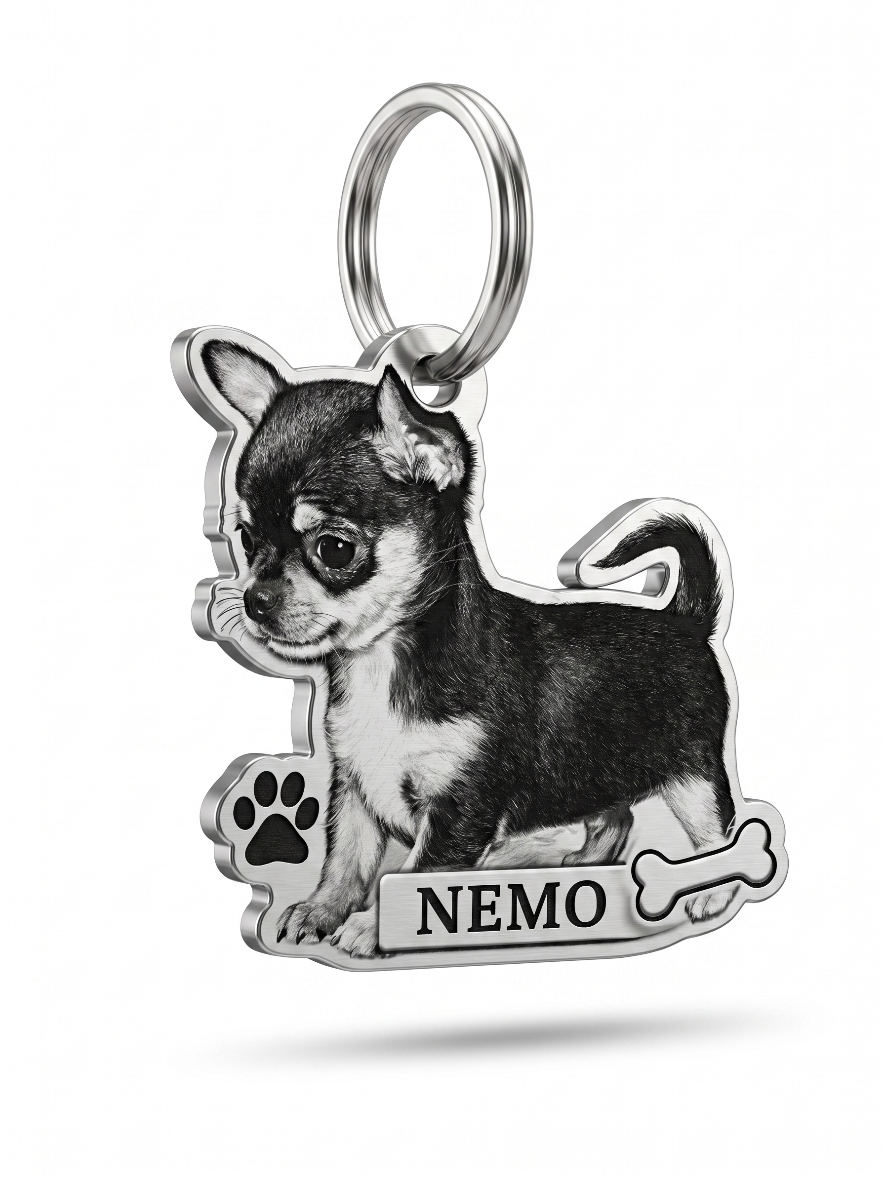 Pet portrait tag finished product